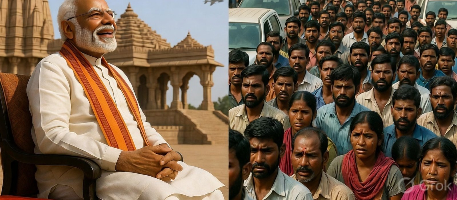 PM Modi Appeals To Public To Cut Fuel Use While Fighter Jets Fly Over Temples And BJP Leaders Flaunt 700 Car Convoys