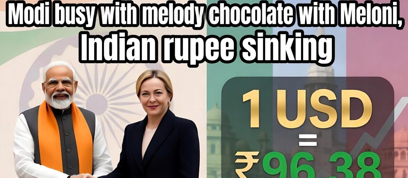 Indian currency sink to ninety seven soon cross one hundred while Modi busy in Meloni with chocolate melody