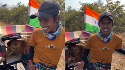Bihar Man Cycles 12,000 Km Across India With Rescued Dog Charlie, Heartwarming Journey Wins Millions Online