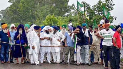 Farmers Blocked At Punjab Haryana Border During March To Delhi Over Proposed India US Trade Pact
