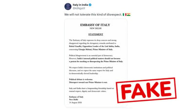 Fake Letter Claiming Italian Embassy Condemned Rahul Gandhi Over Giorgia Meloni Remarks Goes Viral