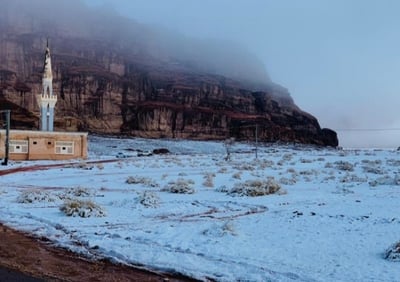 Saudi Arabia filled with snow since New Year.