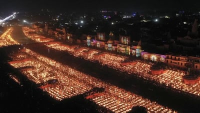 Ayodhya Illuminates 22.23 Lakh Diyas, Sets Global Record for Deepotsav Celebration