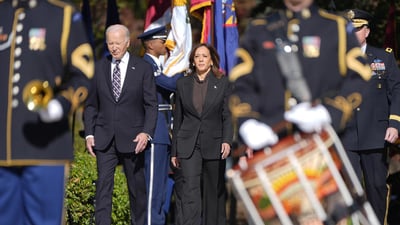 Biden and Harris Honor U.S. Veterans in First Appearance Following Election Loss